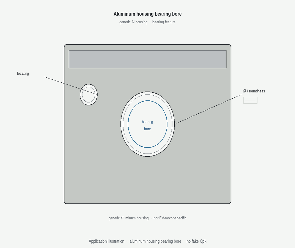 Aluminum housing bearing bore schematic (illustration)
