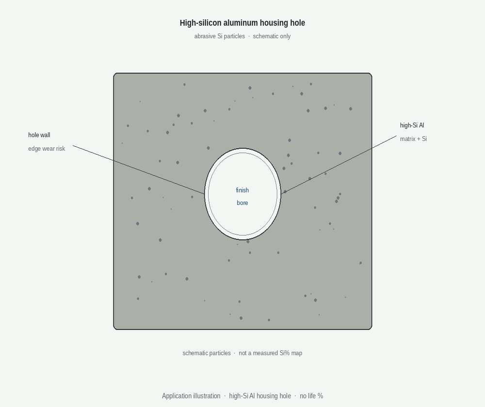 High-silicon aluminum housing hole schematic (illustration)