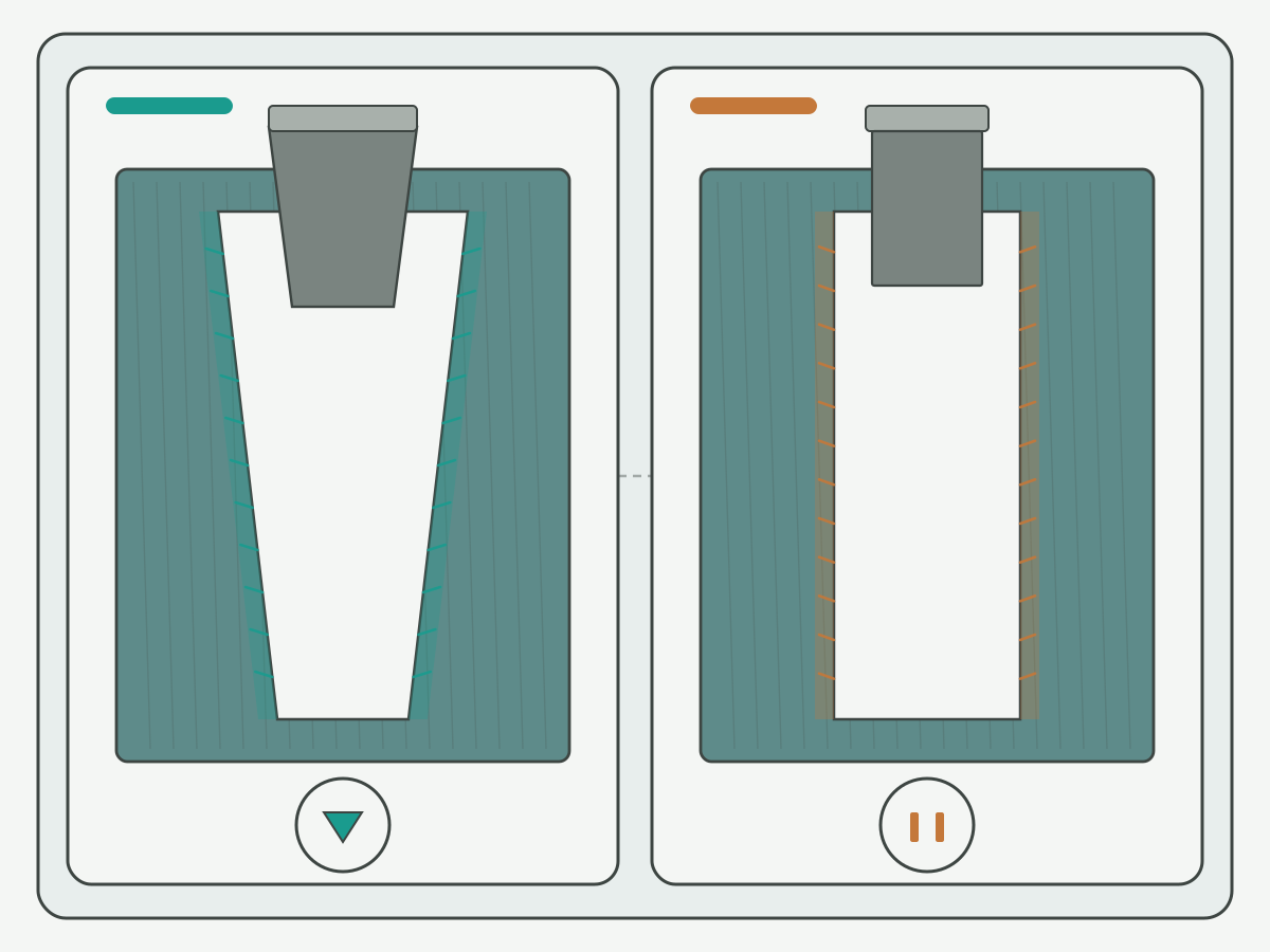 Illustration: Schematic comparison of NPT tapered thread versus straight thread without text labels