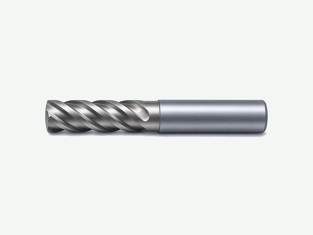 Solid carbide end mill for CNC size selection (product photo; no price or life claims on image)