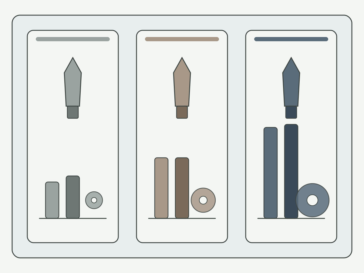 Illustration: Color-coded comparison of HSS, cobalt HSS, and carbide drill materials by hardness, rigidity, and wear cues