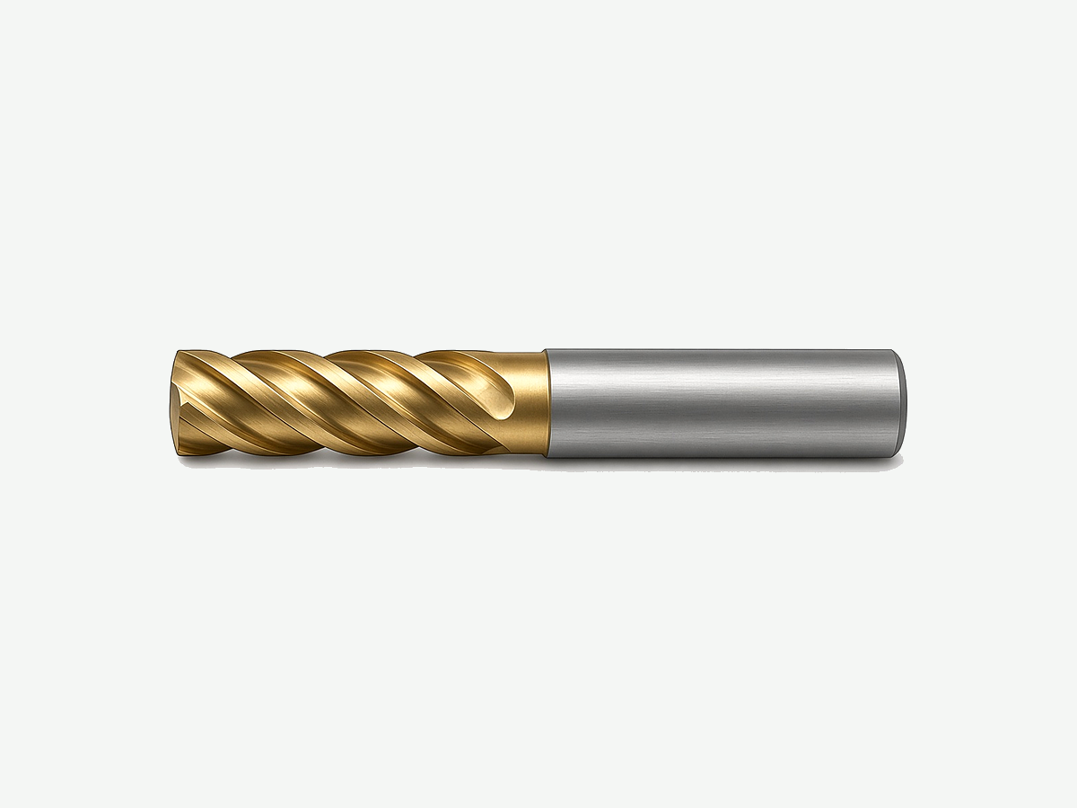 Solid carbide end mill for CNC milling direction decisions (product photo; no price or life claims on image)